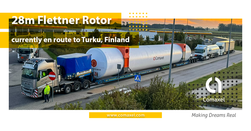28m Flettner Rotor currently en route to Turku, Finland – Comaxel ...
